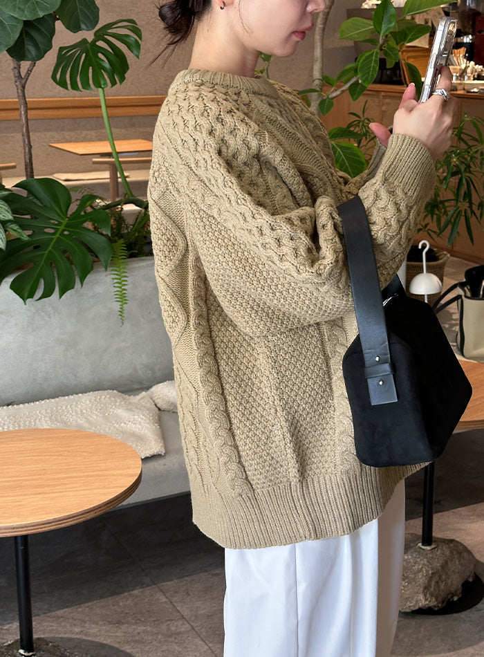 サイズ展開あり】ヴィンテージライクケーブルニット【by SON