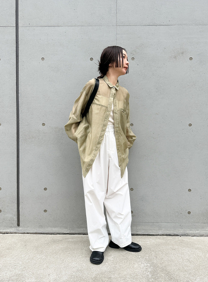 サイズ展開あり】シアーオーバーサイズシャツ【by SON