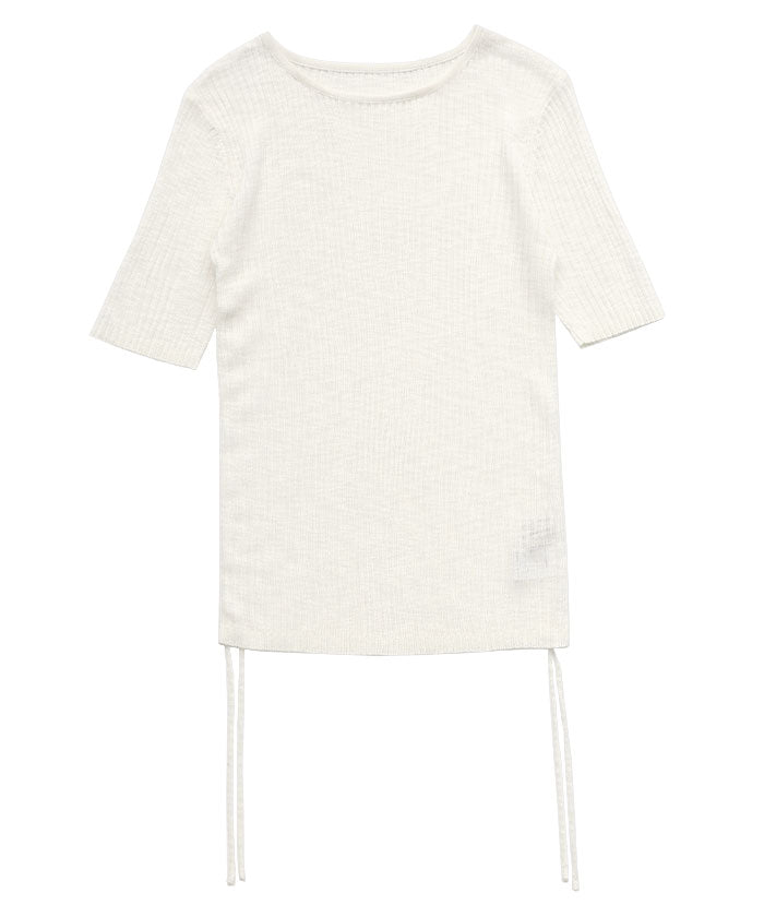サイドギャザリングシアーニットトップス – SELECT MOCA