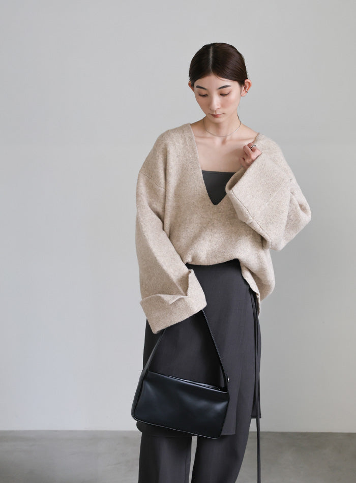 ワイドスリーブVネックニット – SELECT MOCA