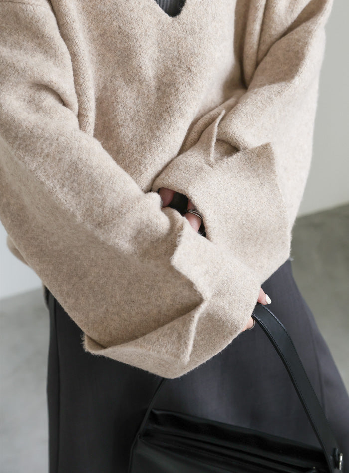 ワイドスリーブVネックニット – SELECT MOCA