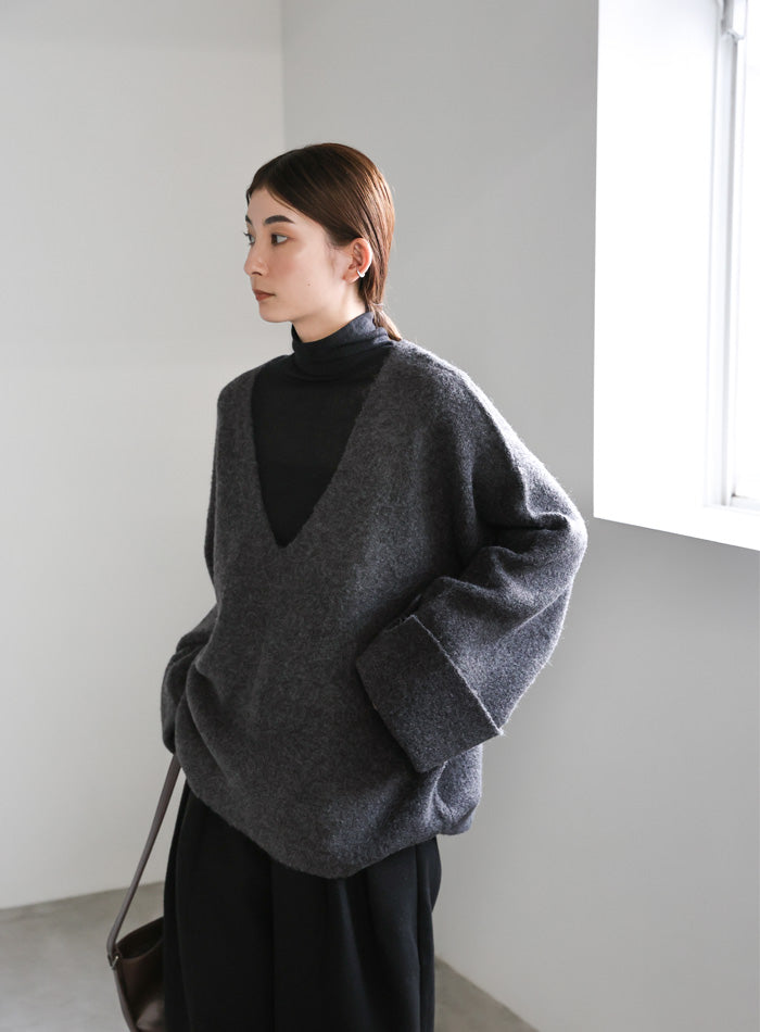 ワイドスリーブVネックニット – SELECT MOCA