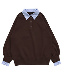 シャツカラードッキングニット