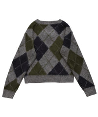 モヘアアーガイルVネックニット