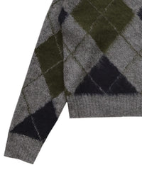 モヘアアーガイルVネックニット