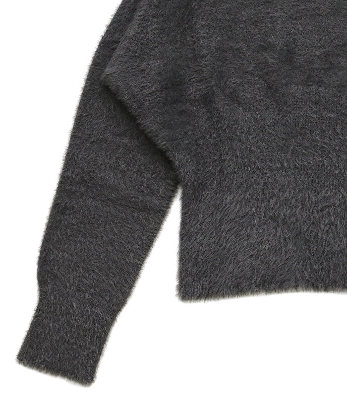 フェザーニットクルーネックトップス