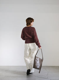 フェザーニットクルーネックトップス