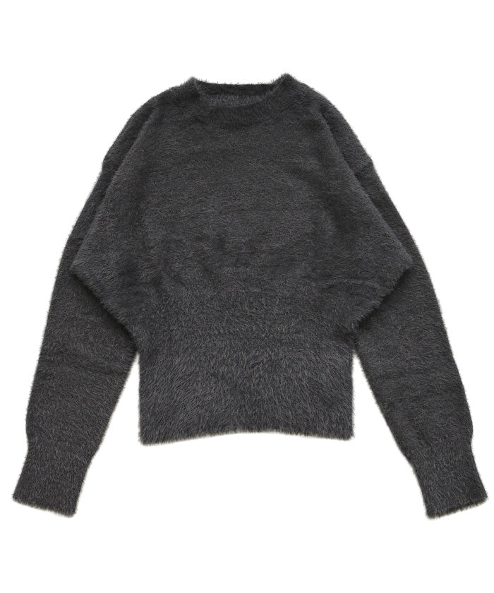 フェザーニットクルーネックトップス