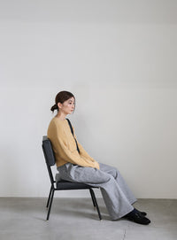 フェザーニットクルーネックトップス