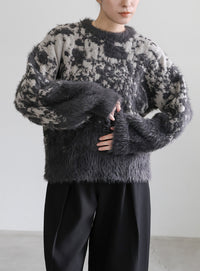 ニュアンスフェザーデザインニット