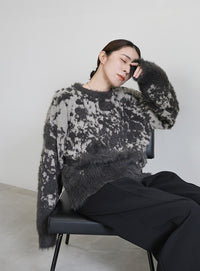 ニュアンスフェザーデザインニット