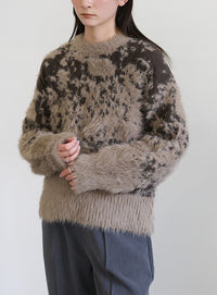 ニュアンスフェザーデザインニット