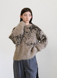 ニュアンスフェザーデザインニット