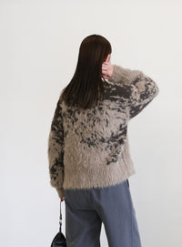 ニュアンスフェザーデザインニット