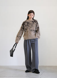 ニュアンスフェザーデザインニット