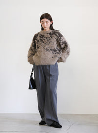 ニュアンスフェザーデザインニット