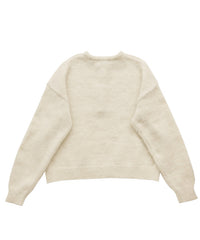 ウールタッチヘンリーネックオーバーニット