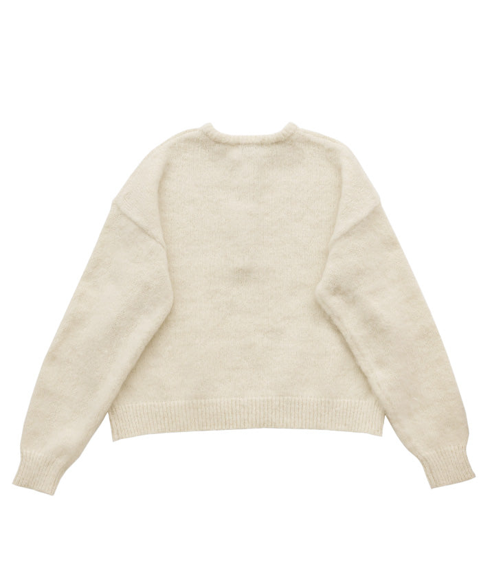 ウールタッチヘンリーネックオーバーニット