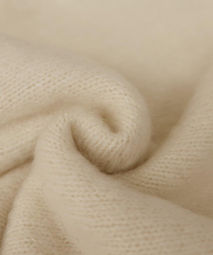 ウールタッチヘンリーネックオーバーニット