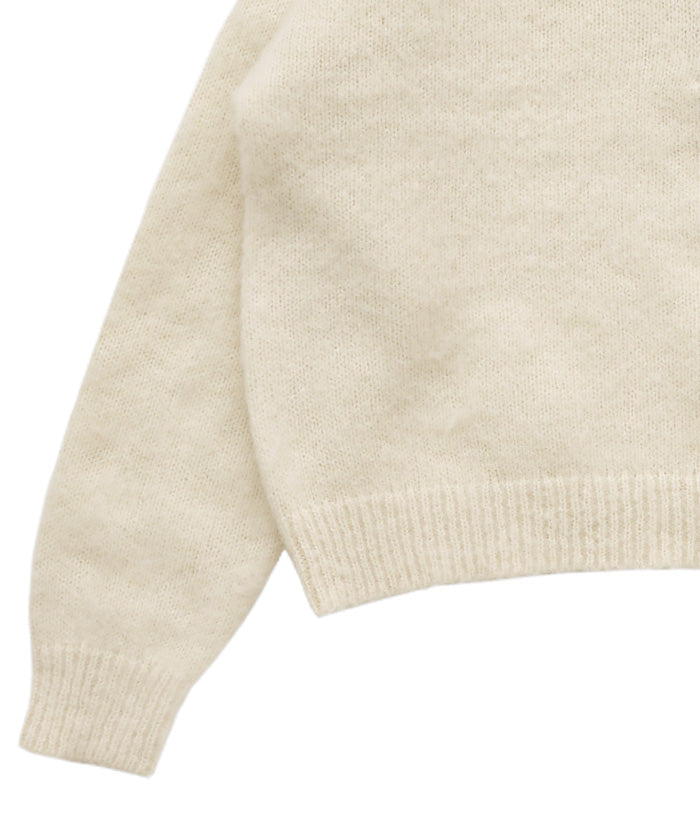 ウールタッチヘンリーネックオーバーニット