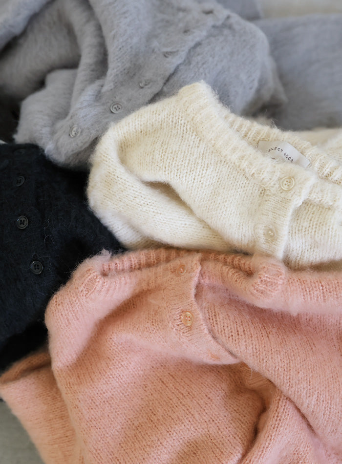 ウールタッチヘンリーネックオーバーニット