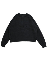 ウールタッチヘンリーネックオーバーニット