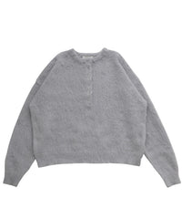 ウールタッチヘンリーネックオーバーニット