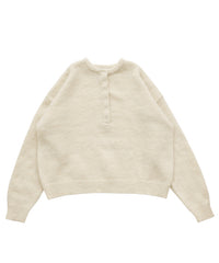 ウールタッチヘンリーネックオーバーニット