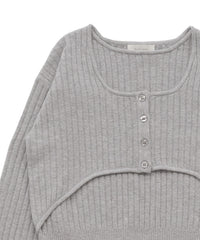 レイヤードデザインニット