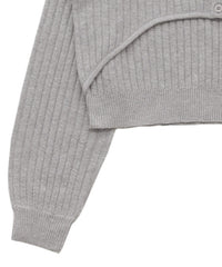 レイヤードデザインニット