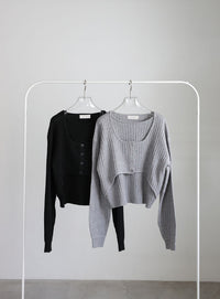 レイヤードデザインニット