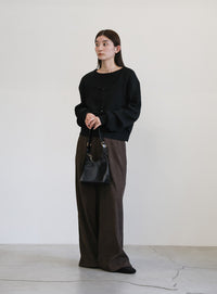 レイヤードデザインニット