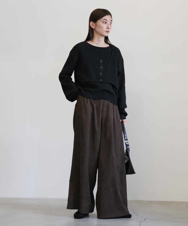 レイヤードデザインニット