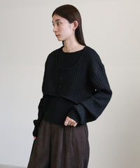 レイヤードデザインニット