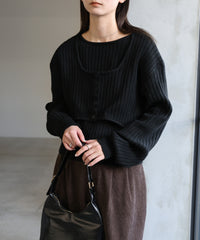 レイヤードデザインニット