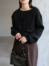 レイヤードデザインニット