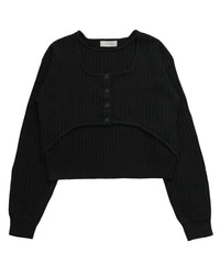 レイヤードデザインニット