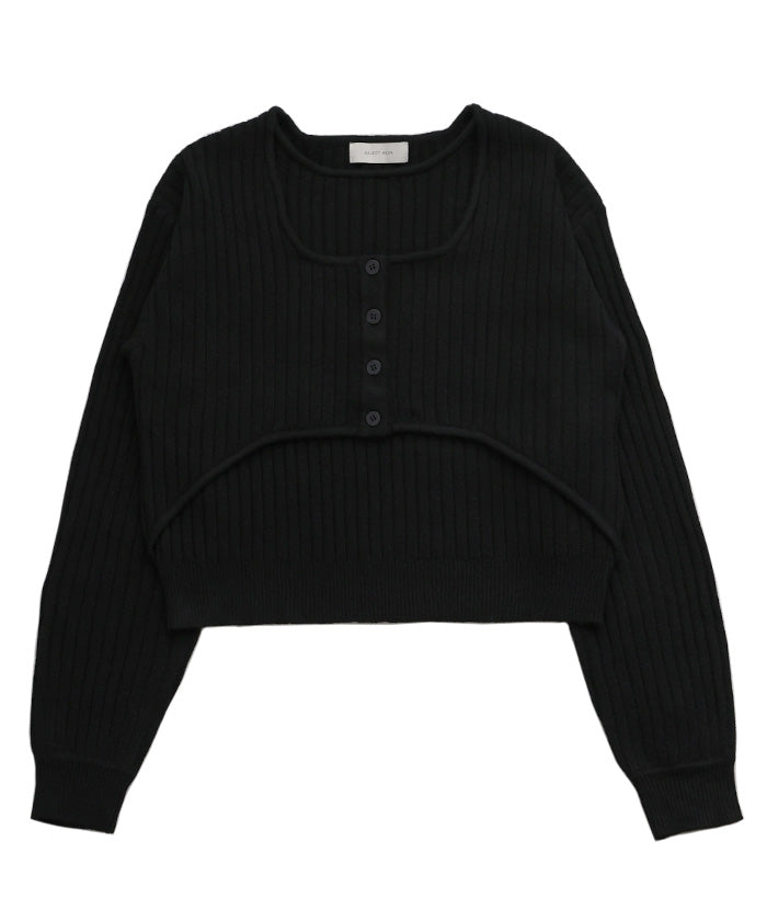 レイヤードデザインニット