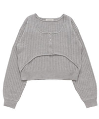 レイヤードデザインニット