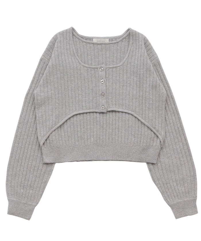 レイヤードデザインニット