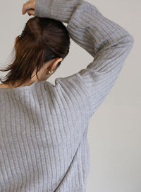 レイヤードデザインニット