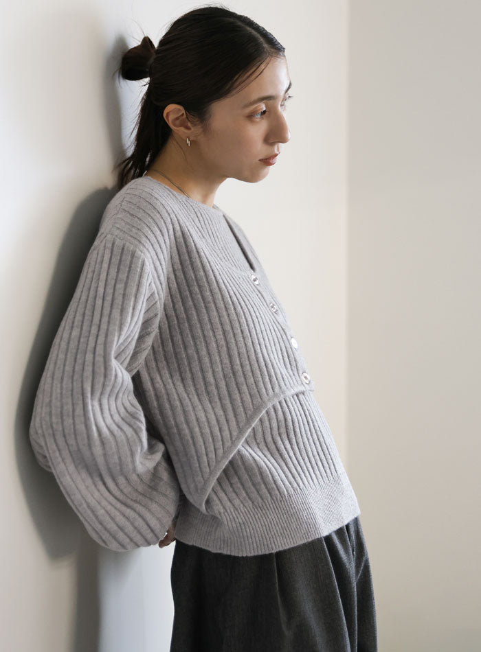 レイヤードデザインニット