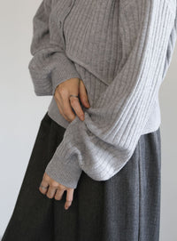 レイヤードデザインニット