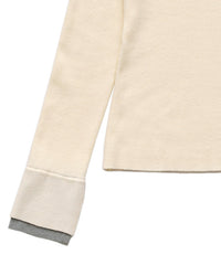 レイヤードスリーブヘンリーネックニット