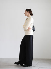 レイヤードスリーブヘンリーネックニット