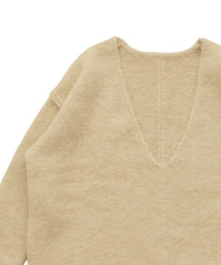 アウトリンキングVネックオーバーニット