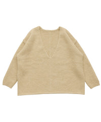 アウトリンキングVネックオーバーニット