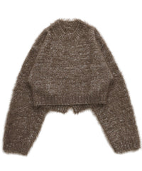 ミックスシャギーショートニット