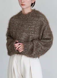 ミックスシャギーショートニット