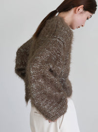 ミックスシャギーショートニット